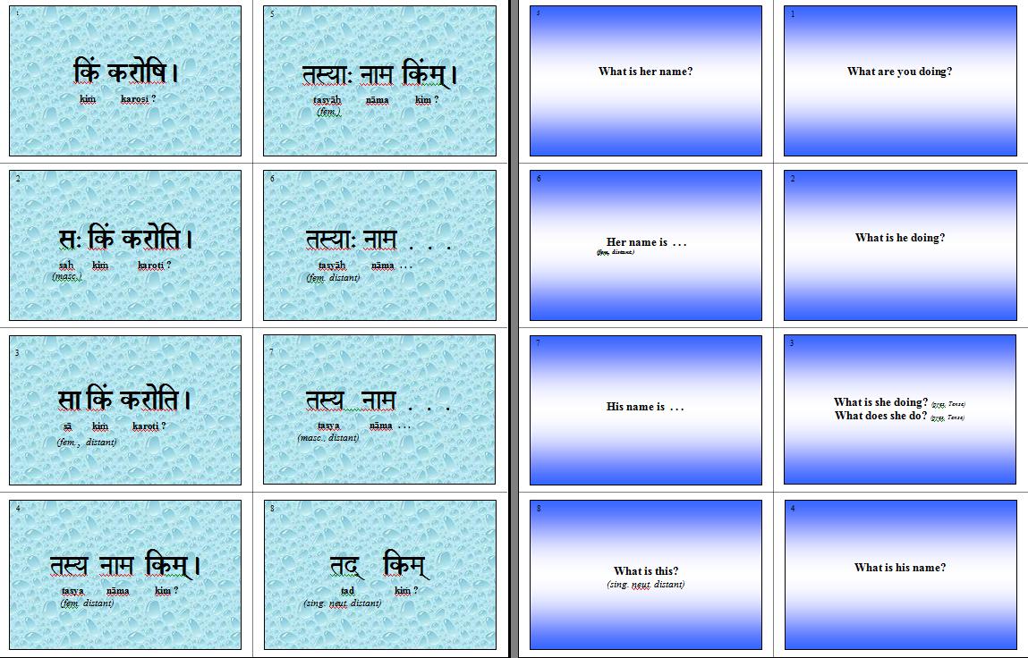 Sanskrit Flash Cards - 1 of 2 - Vedic Verses - IndiaDivine.org