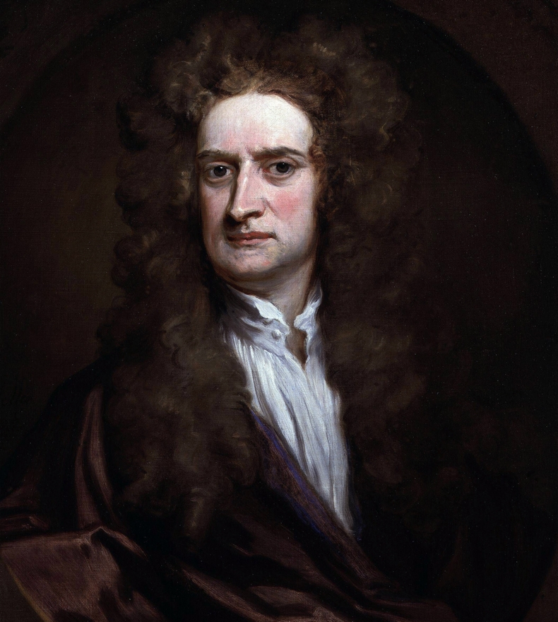 Sir Isaac Newton (1642-1727). Portrait By Sir Godfrey Kneller 1689 ...